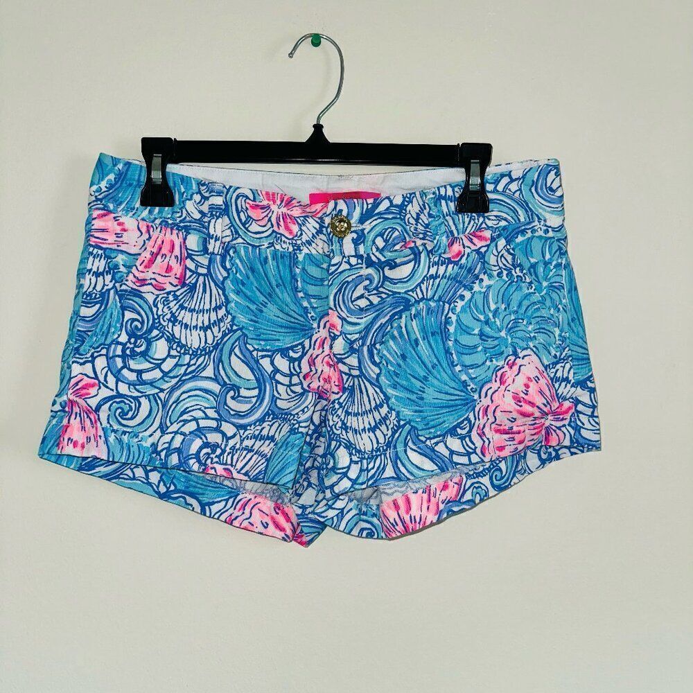 Lilly Pulitzer Women's Raising Shell Blue Haven Walsh Short SIZE 4